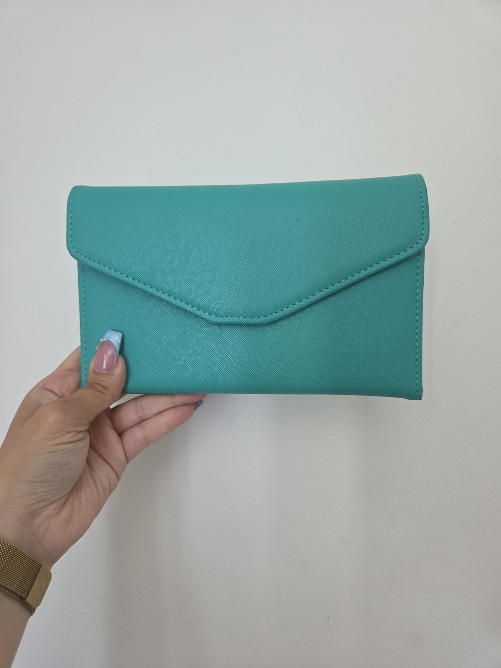 Travel Wallet Passport Holder Organizer Teal RFID Style Multi Card Clutch
